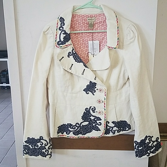 Anthropologie Jackets & Blazers - NWT Elevenses size 14 decorated corduroy blazer